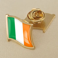 Ireland Irish Flag Crystal Drop Rubber Badge Brooch Flag Brooch of All Countries in the World All-metal Brooch Copper Brooch Collection