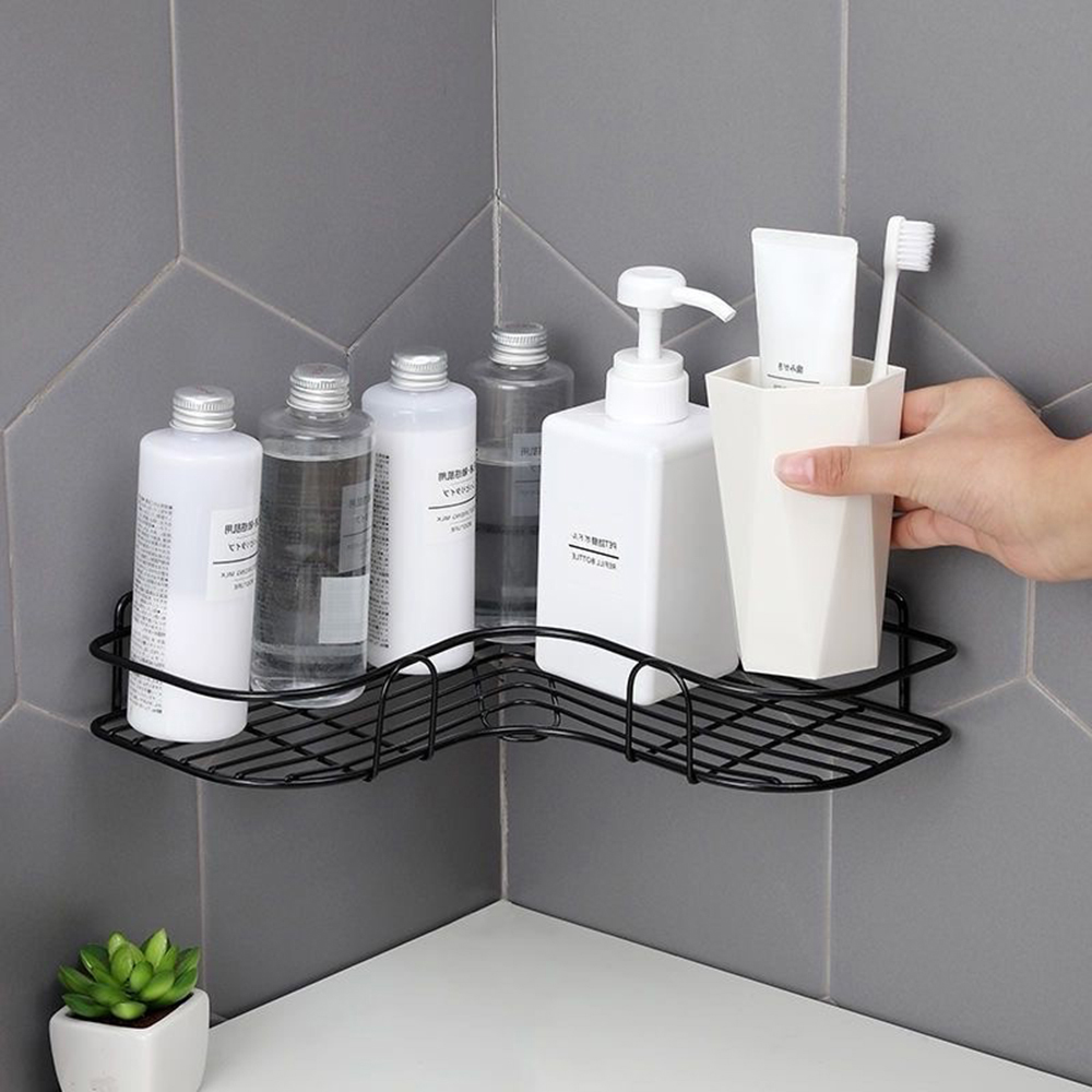 12PCS Bathroom Shelf Shower Wall Mount Shampoo Storage Holder With Sution Cup No Drilling Kitchen Storage Bathroom Accessories