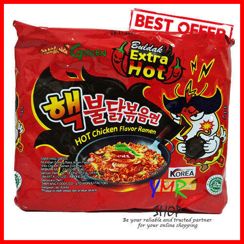 Samyang Green Buldak Extra Hot Mie Mi Noodle Chicken Flavor Ramen 140gr Lazada Indonesia 9163