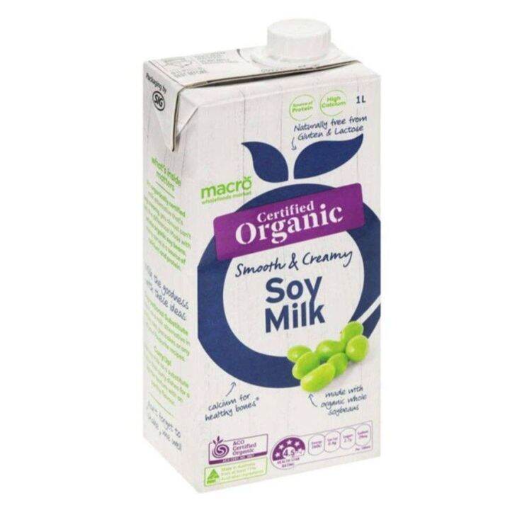 Macro Organic Soy Milk มาโก้ นมถั่วเหลือง ออแกนิก 1000ml. Lazada.co.th