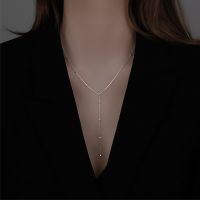 CIFbuy CIFbuy Round Bead Tassel Necklace New Female Summer Simple Clavicle Chain Long Geometric Chain Woman Custom Jewelry