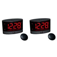 2X Extra Loud Alarm Clock with Wireless Bed Shaker,Vibrating Dual Alarm Clock for Heavy Sleepers