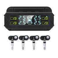 ระบบการตรวจสอบแรงดันยางรถยนต์ Instruments พลังงานแสงอาทิตย์ TPMS ไร้สายพร้อมโหมดเตือน5โหมดจอแสดงผลไฟแอลซีดีแบ็คไลท์อัตโนมัติเซ็นเซอร์4ตัว0-67 PSI