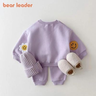 Bear Leader ใหม่เกาหลีเสื้อผ้าเด็กผู้หญิงชุดทารกแรกเกิดชุดแขนยาวเด็กเสื้อลำลอง + กางเกงเสื้อผ้า Sets