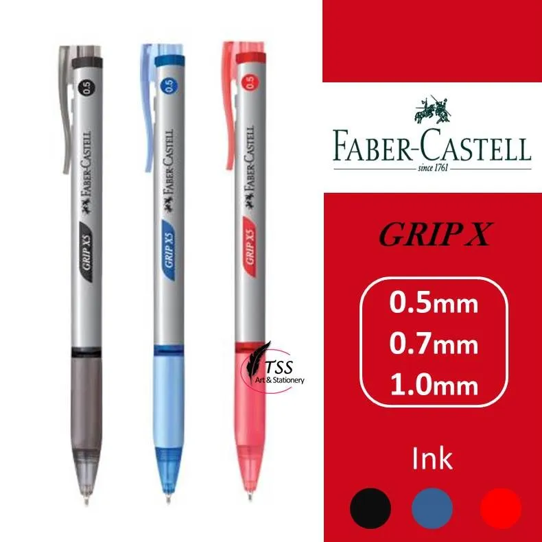 Faber Castell Grip X10 Retractable Ballpoint Pen 1.0mm Black