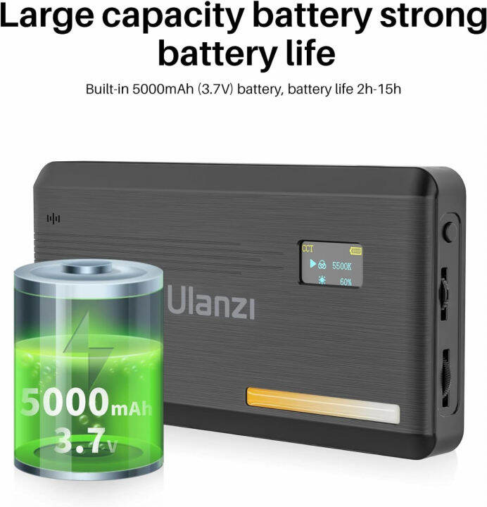 vijim-ulanzi-vl200-bi-color-led-video-light-on-camera-video-light-type-c-rechargeable-5000mah-mini-camera-light-2500-9000k-ultra-bright-photo-and-video-lighting-fill-light-potable-photography-lighting