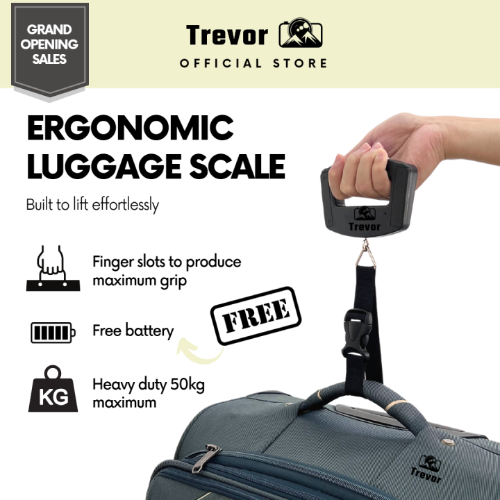 TREVOR Electronic Luggage Scale Ergonomic Travel Weight Digital