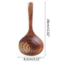 Long Handled Strainer Spoon Wooden Skimmer Utensils Cooking Tools