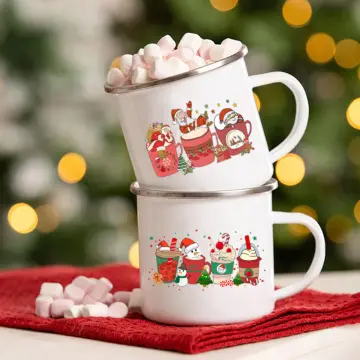 450ml Coffee Straw Cup Reusable Christmas Tumbler with Lid Xmas Santa  Snowman Party Drink Mug for Coffee Shop Drinkware 