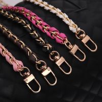 120cm Replacement Bag Strap with Copper Chain Wear Leather Strips High Quality Leather + Metal Bag Chain Ladies Shoulder Strap