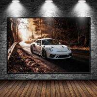 【hot】✕  Supercars Porsches 911 GT3 Car Picture Posters and Prints Canvas Wall Paintings for Room