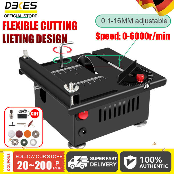 【on hand !!!】DEKES Table Saw Mini Desktop Electric Saw Cutter Speed ...