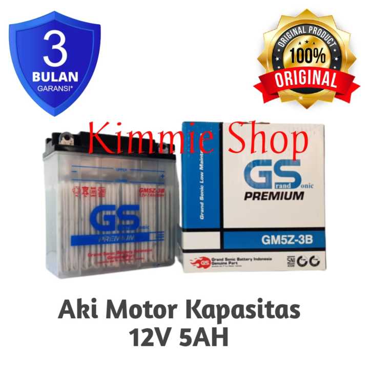 Aki Motor Bajaj Pulsar 135 GM5Z-3B GS Premium Accu Basah | Lazada Indonesia