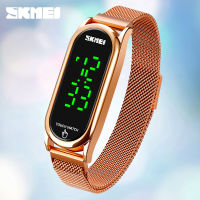 Fashion Luxury Womens Watch Mesh Belt Digital Watch Touch Screen Calendar Electronic Wristwatch Top nd SKMEI Clock For Girl