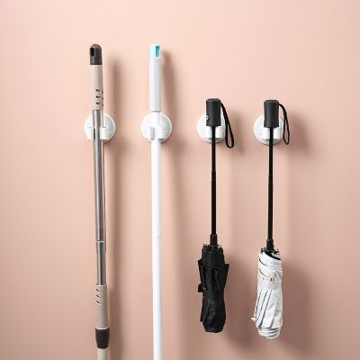 Bathroom Mop Clip Is Free of Holes and Marks Mop Hook Is Multifunctional Broom Hanging Rack Bathroom Wall-mounted Mop Rack