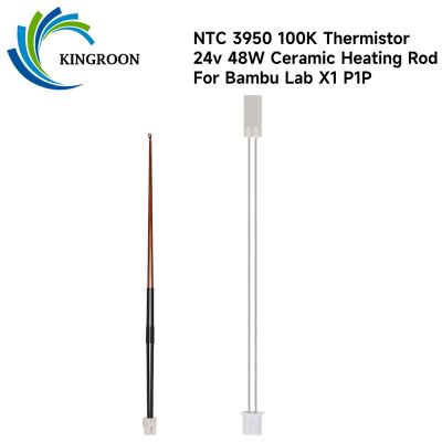 【LZ】♂  Aquecedor de cartucho cerâmico para Bamboo Lab impressora 3D NTC 3950 sensor de temperatura do termistor X1 Carbon Combo P1P X1-Carbon 24V 48W 100K