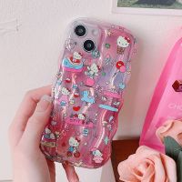 เคสโทรศัพท์มือถือการ์ตูน Hello Kitty แบบนิ่มสำหรับ iPhone 14 Pro Max 13 Pro Max ฝาหลังโทรศัพท์สำหรับ iPhone 12 Pro Max 11