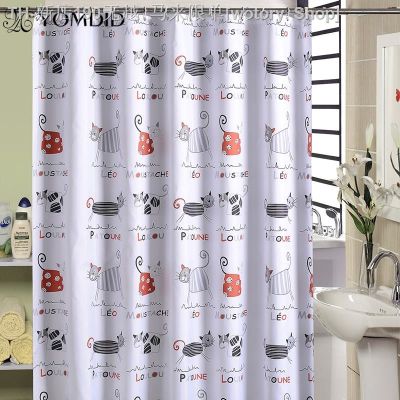【CW】☃ↂ  YOMDID Cartoon Curtain Pattern Shower Curtains Thickened Polyester with 12 Pcs Hooks