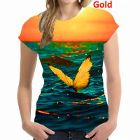 2023 newWomen Butterfly Shirt Summer Short-sleeve T Shirt Fashion famale Casual Blouse