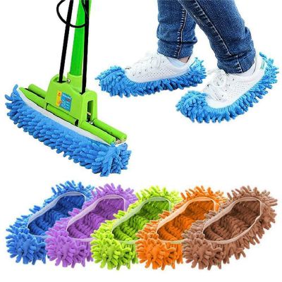 【CW】 1pcs Multifunction Floor Dust Cleaning Slippers Shoes Lazy Mopping