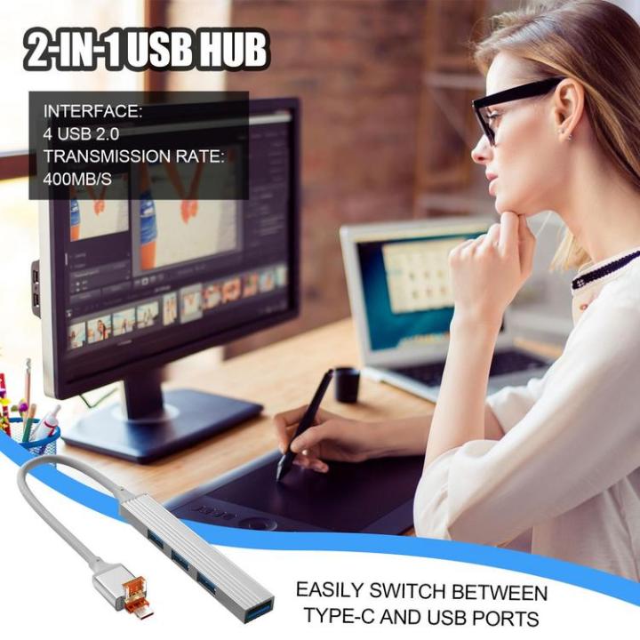 usb-c-multiport-adapter-usb-four-port-splitter-4-ports-usb-splitter-high-speed-data-usb-expander-for-laptop-usb-flash-drives-mobile-hdd-printer-camera-and-more-fine