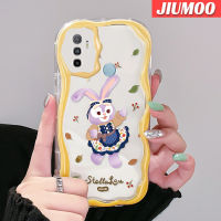 เคส JIUMOO สำหรับ OPPO A53 2020 4G A53s 4G A11s A33 A32 2020การ์ตูนกระต่ายสีม่วงสีสันสดใสน่ารักเนื้อครีมกันกระแทกแบบใสนิ่มเคสมือถือสร้างสรรค์ปลอกป้องกันซิลิโคนโปร่งใสลายกล้องถ่ายรูปที่คลุม