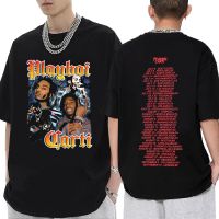 Rapper Playboi Carti T Shirt Hip Hop Harajuku T-Shirts Loose Retro Gothic Streetwear Men Short Sleeve Pure Cotton T-Shirt S-4XL-5XL-6XL