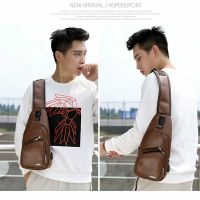 Men Shoulder Crossbody Soft PU Leather Chest Back Pack Durable Sports Backpack