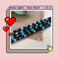 ลูกปัดหินเครื่องประดับ - Fancy Agate - (Blue Black)