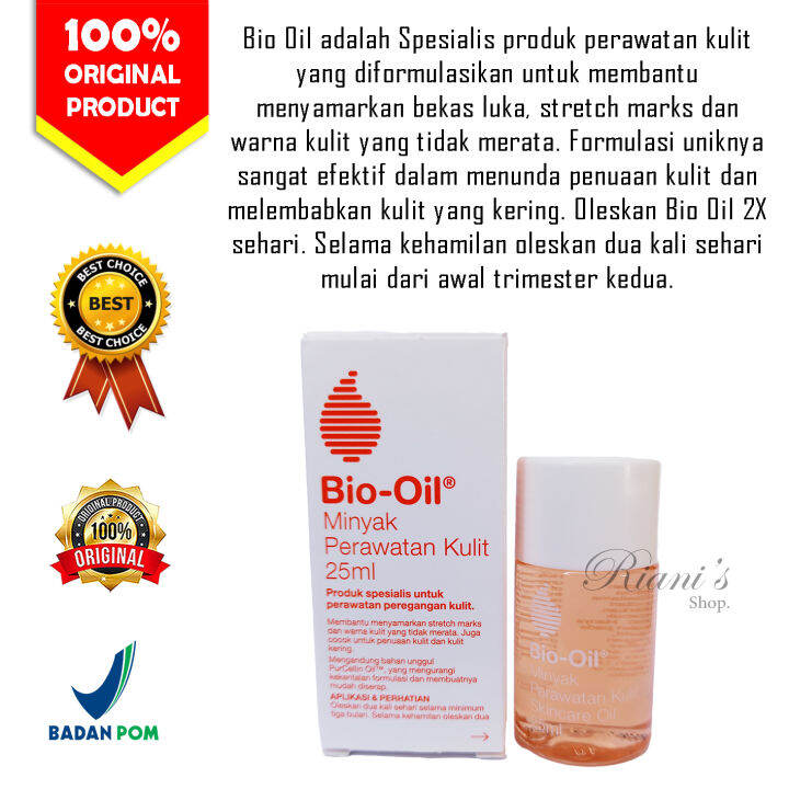 Bio Oil 25 ml Original Dapat Menghilangkan Hilangkan Bekas Jerawat Luka Bakar Gigitan Nyamuk