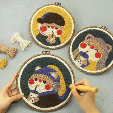 SDOYUNO Punch Needle Paintings For Adult Funny Embroidery Kit DIY