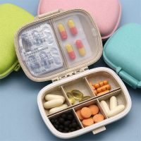 【HOT】 8 grids container for tablets travel pill box with ring Small straw medicines