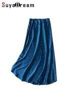 【CC】❉  SuyaDream Skirt for Woman 22mm 93 Silk 7 Spandex Elastic Waist Skirts 2023 Bottom