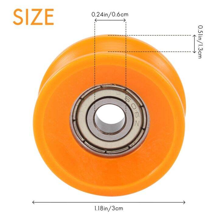 4pcs-6x30x13mm-plastic-coated-sealed-bearings-steel-606zz-deep-u-groove-guide-pulley-rail-ball-rolling-bearing-wheel