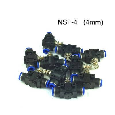 QDLJ-Pneumatic Quick Fitting 4mm/6mm/8mm/10mm/12mm  Push In Speed Controller Valve/nsf-4/6/8/10/12  Blue/1pcs