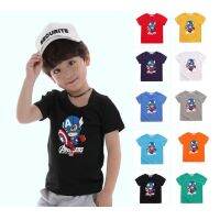 **Ready Stock**8 Colors Boys Summer American Captain Carton Cotton T-shirt (Wholescale Available)