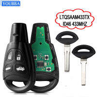 YOUBBA LTQSAAM433TX สำหรับ Saab 9-3 93 2003 2004 2005 2006 2007กุญแจรีโมท433เมกะเฮิร์ตซ์สมาร์ท Fob PCF7946AT ID46ชิป HU100 WT47T ใบมีด