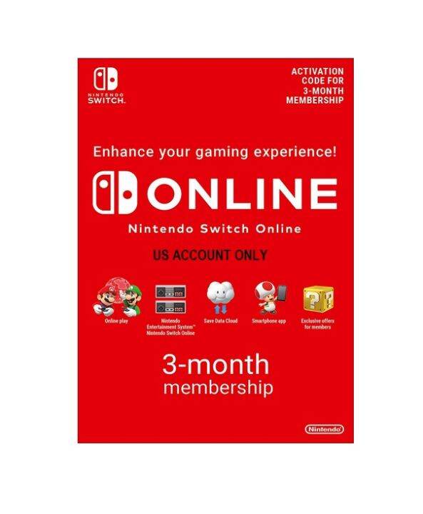 Nintendo Switch Online Membership USA 3 Months Digital Download Code