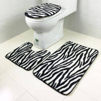 3pcsset Flannel Ze pattern Non-slip Bathroom mat Sets Bath rug Contour Mats Toilet Lid Cover Home Bathroom decor