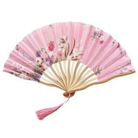 【CW】 Chinese Folding Fan Summer Hand Held Fan Bamboo Paper Folding Decorative Fan Party Wedding Decor Dance Performance Props Fans