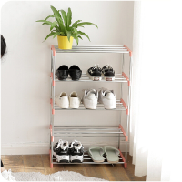 ชั้นวางรองเท้า อเนกประสงค์ สแตนเลส ขอบพลาสติก 3ชั้น/4ชั้น มี3สีให้เลือก Shoe rack