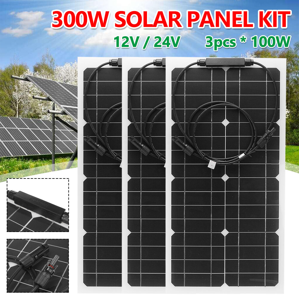 18V 100W 50W Flexible Mono Solar Panel for 12V Battery for RV Boat Home Camping 