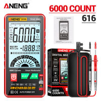 ANENG 616 มัลติมิเตอร์แบบดิจิตอลแบบพกพาปิดเครื่องอัตโนมัติ 6000 นับสมาร์ทมัลติมิเตอร์จอแสดงผล LCD Backlight หน้าจอขนาดใหญ่ HD สำ