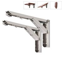 2PCS Stainless Steel Folding Bracket Support Heavy Duty Wall Hanging Frame DIY Fold Table Shelving Furniture Hardware