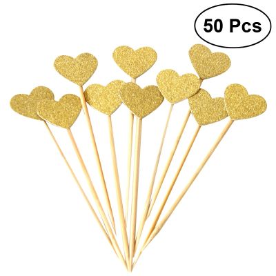 【CW】☃  50pcs Toppers Gold Glitter Large Wedding / Bridal Baby Shower