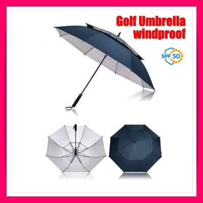 Golf Umbrella Wind proof ร่มกอล์ฟ 2 ชั้น ร่มสนามกอล์ฟ ร่มกอล์ฟ กันรังสี UV UPF 50+ร่มกันแดดใหญ่ๆ