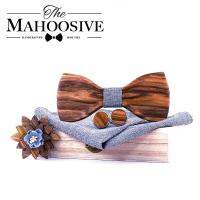 wooden bow tie Men Bowtie Newest Butterfly Knot Mens Accessories Wood Cravat Formal Commercial Suit Wedding  Set Boys Clothing