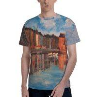 Claude Monet Mens Short Sleeve Performance Tee, Fishing T-Shirt