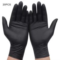 20pcs Black Gloves Disposable Latex Free Powder Free Exam Gloves Tattoo High Elastic Protective Gloves Kitchen Tool