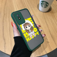 เคสสำหรับ Vivo Y02A Y02T เคสโทรศัพท์แบบแข็งมีน้ำค้างแข็งโปร่งใสเด็กผู้หญิงการ์ตูนตาโตซุกซนน่ารักกันกระแทกฝาครอบหลังแบบเต็มรูปแบบเคสป้องกันกล้อง